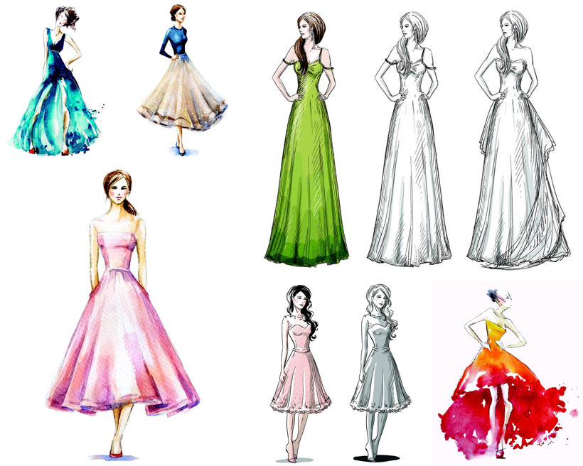 手繪服裝設(shè)計(jì)矢量素材 - 愛(ài)圖網(wǎng)設(shè)計(jì)圖片