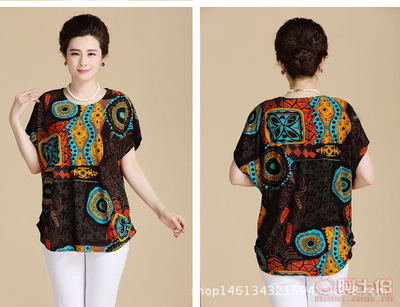 【中老年女裝短袖T恤夏季新款中老年女裝短袖女式T恤夏裝寬松媽媽裝地攤貨源廠家直銷2.06】深圳市寶安區沙井曉依伊服飾批發商行 - 產品庫